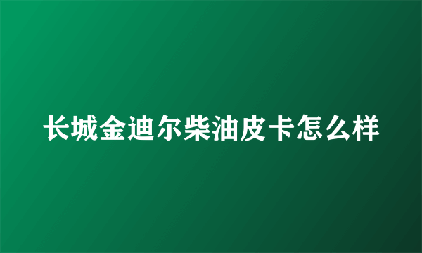 长城金迪尔柴油皮卡怎么样