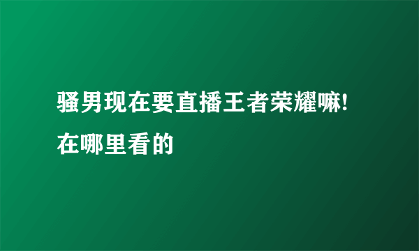 骚男现在要直播王者荣耀嘛!在哪里看的