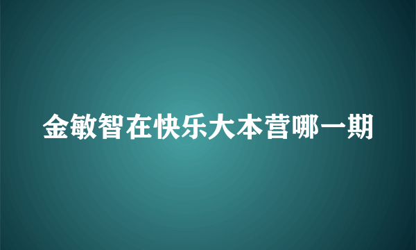 金敏智在快乐大本营哪一期