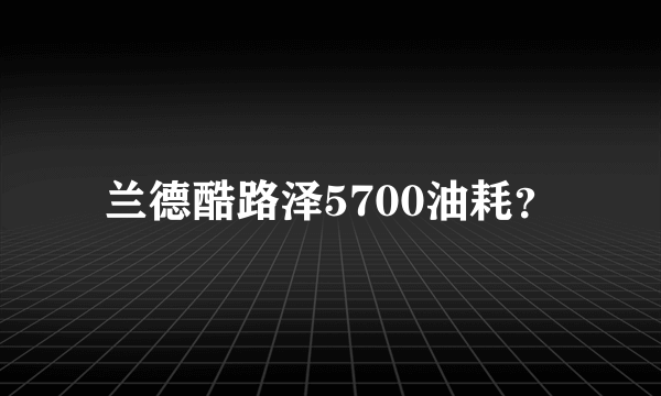 兰德酷路泽5700油耗？