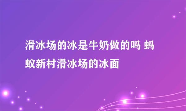 滑冰场的冰是牛奶做的吗 蚂蚁新村滑冰场的冰面