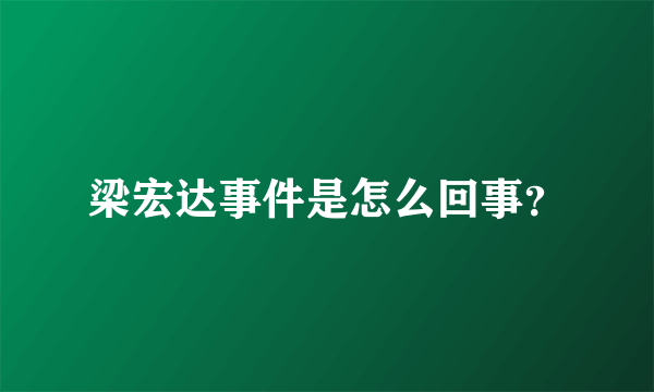 梁宏达事件是怎么回事？