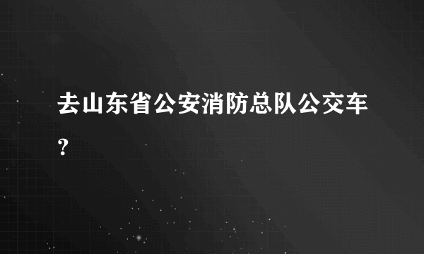 去山东省公安消防总队公交车？