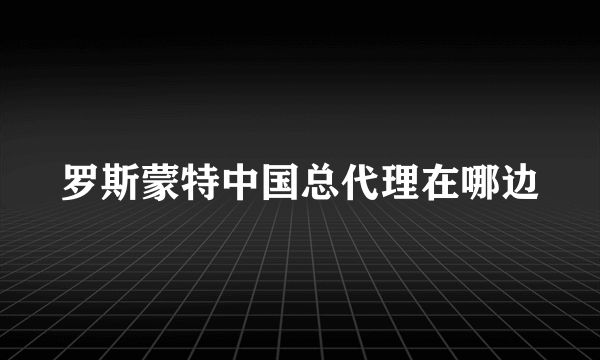 罗斯蒙特中国总代理在哪边