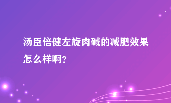 汤臣倍健左旋肉碱的减肥效果怎么样啊？