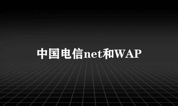 中国电信net和WAP