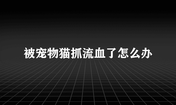 被宠物猫抓流血了怎么办