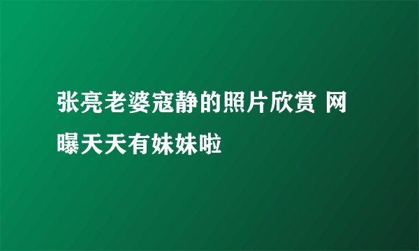 张亮老婆寇静的照片欣赏 网曝天天有妹妹啦