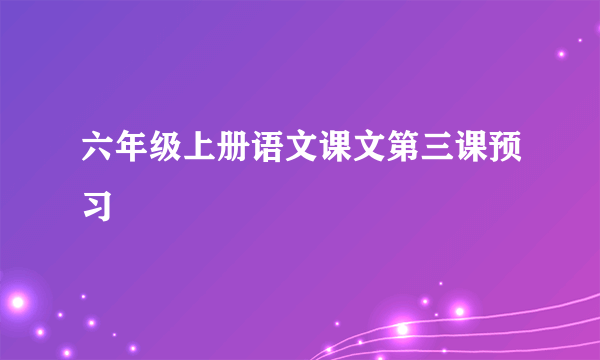 六年级上册语文课文第三课预习