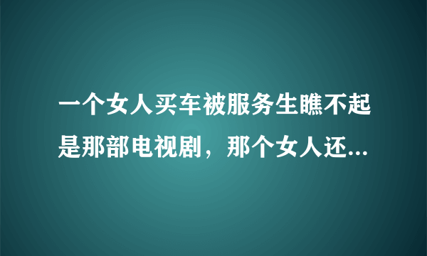 一个女人买车被服务生瞧不起是那部电视剧，那个女人还挺厉害的，是什