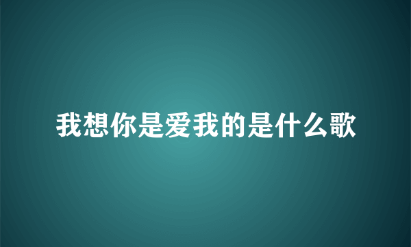 我想你是爱我的是什么歌