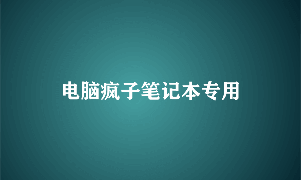 电脑疯子笔记本专用