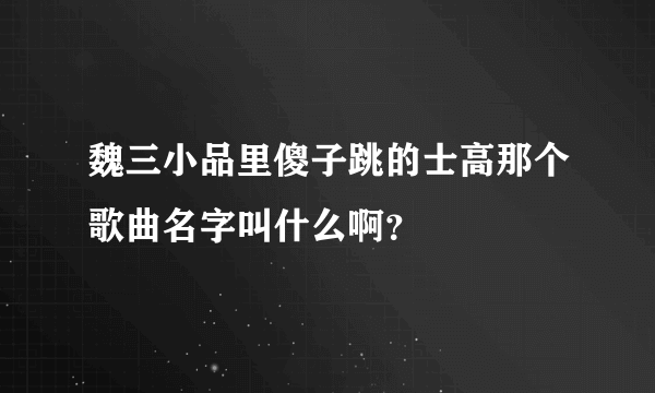 魏三小品里傻子跳的士高那个歌曲名字叫什么啊？