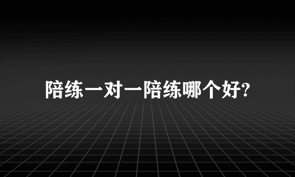 陪练一对一陪练哪个好?