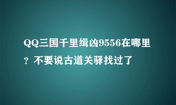 QQ三国千里缉凶9556在哪里？不要说古道关驿找过了