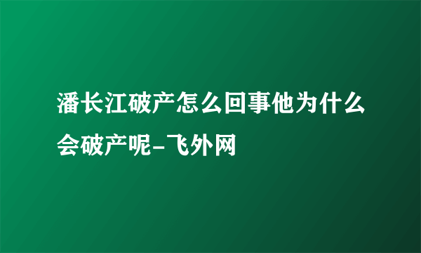 潘长江破产怎么回事他为什么会破产呢-飞外网