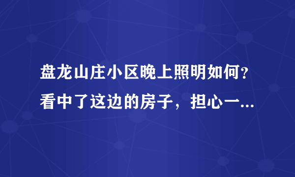 盘龙山庄小区晚上照明如何？看中了这边的房子，担心一个人下班太黑了不安全？