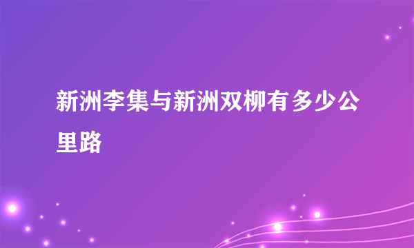 新洲李集与新洲双柳有多少公里路