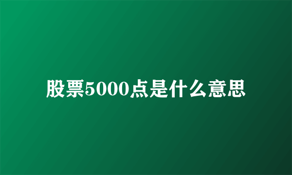 股票5000点是什么意思