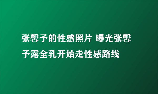 张馨予的性感照片 曝光张馨予露全乳开始走性感路线