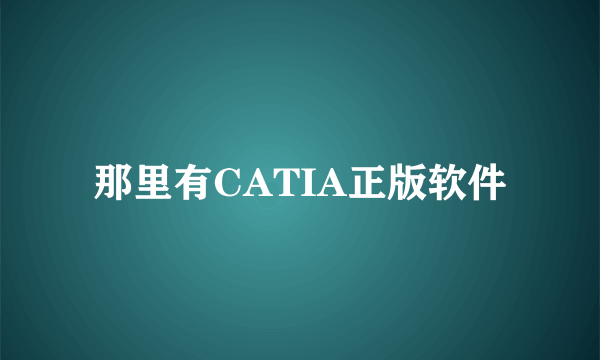 那里有CATIA正版软件