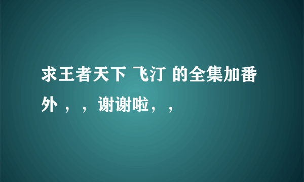 求王者天下 飞汀 的全集加番外 ，，谢谢啦，，