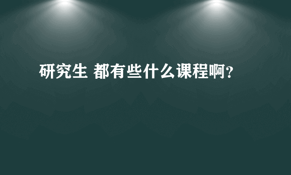 研究生 都有些什么课程啊？