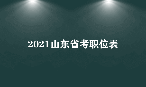 2021山东省考职位表