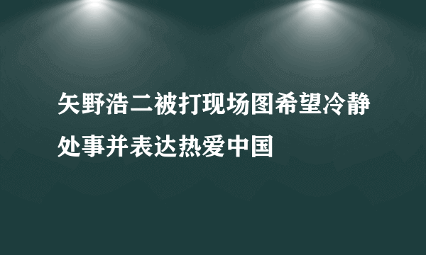 矢野浩二被打现场图希望冷静处事并表达热爱中国