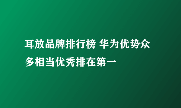 耳放品牌排行榜 华为优势众多相当优秀排在第一