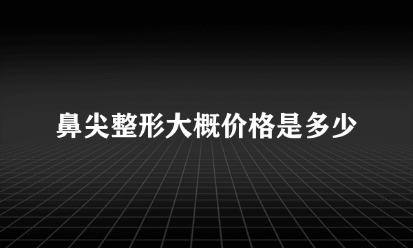 鼻尖整形大概价格是多少