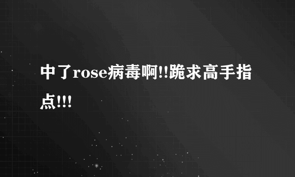 中了rose病毒啊!!跪求高手指点!!!