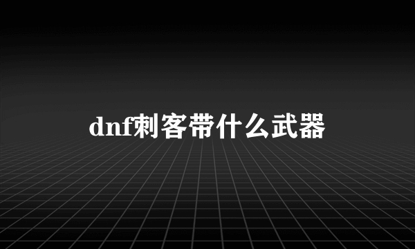 dnf刺客带什么武器