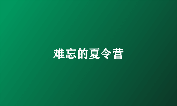 难忘的夏令营