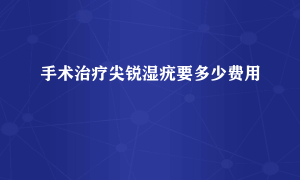 手术治疗尖锐湿疣要多少费用