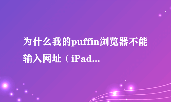 为什么我的puffin浏览器不能输入网址（iPad 4）-iOS8.3