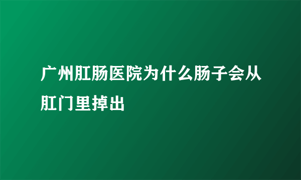 广州肛肠医院为什么肠子会从肛门里掉出