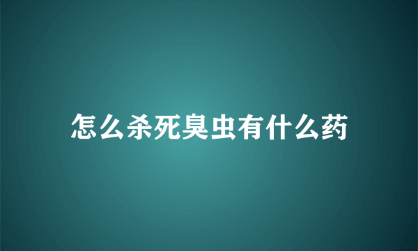 怎么杀死臭虫有什么药