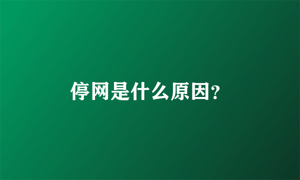 停网是什么原因？