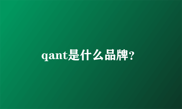 qant是什么品牌？