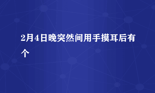 2月4日晚突然间用手摸耳后有个