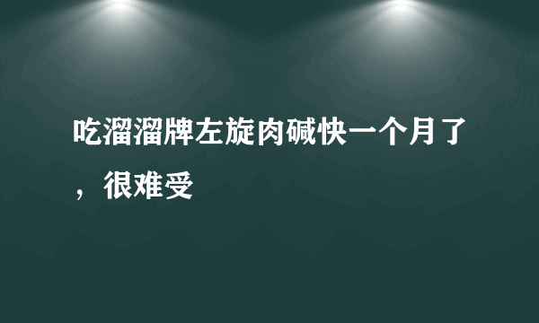 吃溜溜牌左旋肉碱快一个月了，很难受