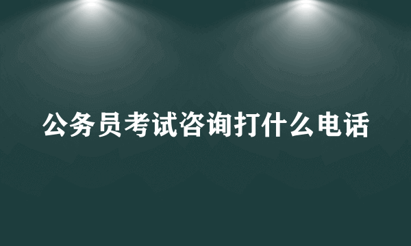 公务员考试咨询打什么电话